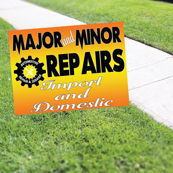 Major And Minor Repair Coroplast Yard Sign - Sign Fever