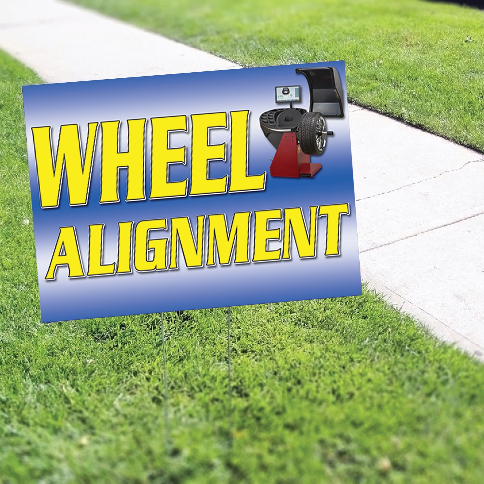 Wheel Alignment Coroplast Yard Sign - Sign Fever