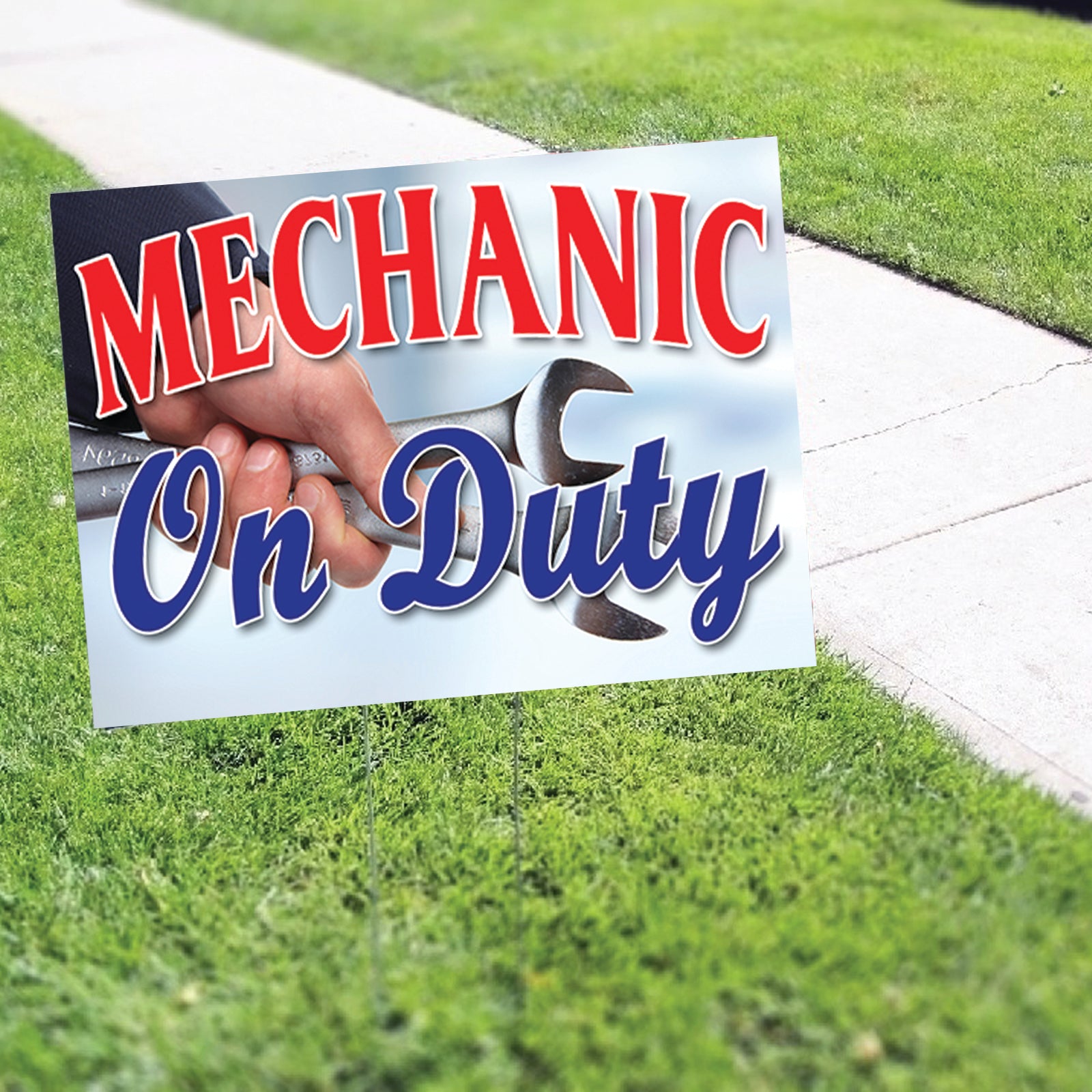 Mobile Mechanic Sign Mechanic On Duty Coroplast Yard Sign – Sign Fever