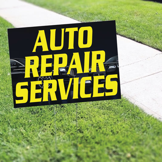 Auto Repair Service Coroplast Yard Sign