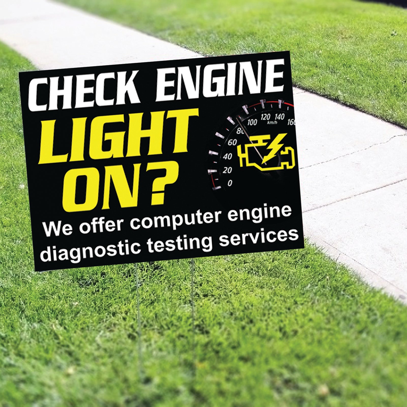 Check Engine Light On Coroplast Yard Sign – Sign Fever