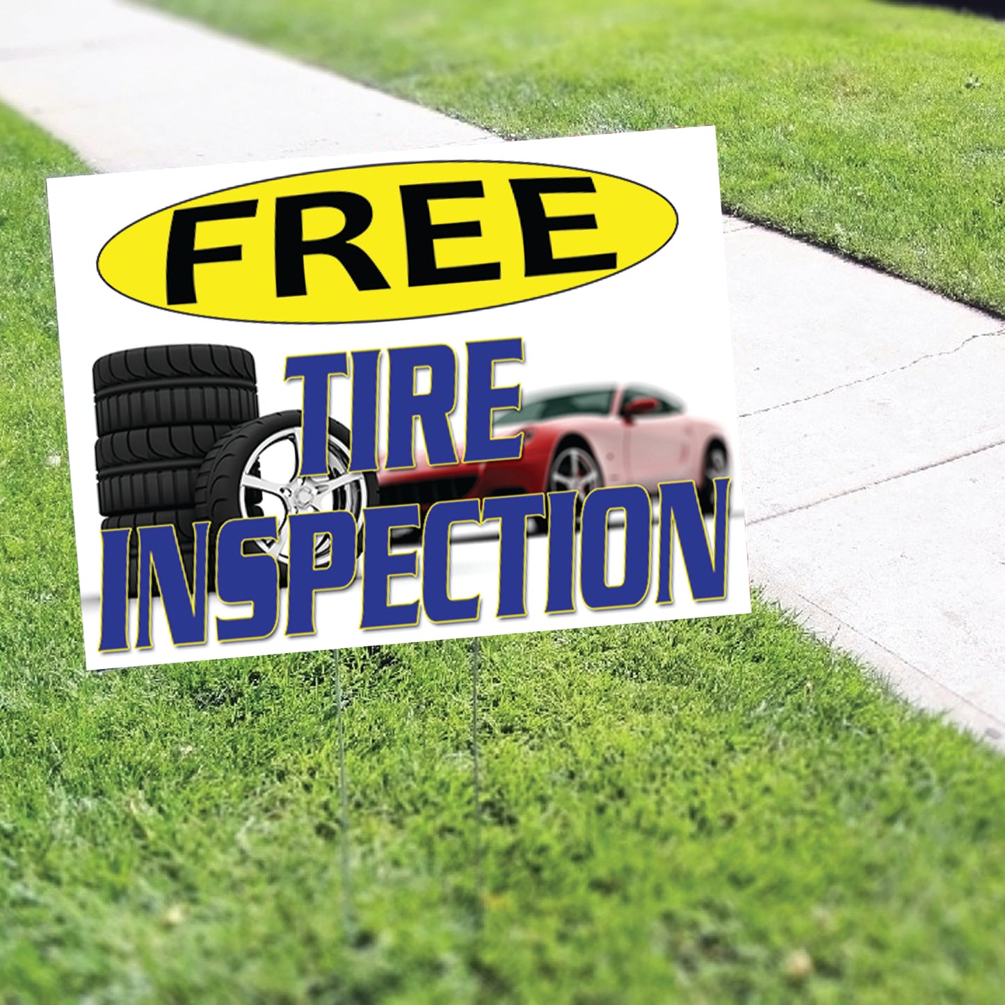 Free Tire Inspection Coroplast Yard Sign