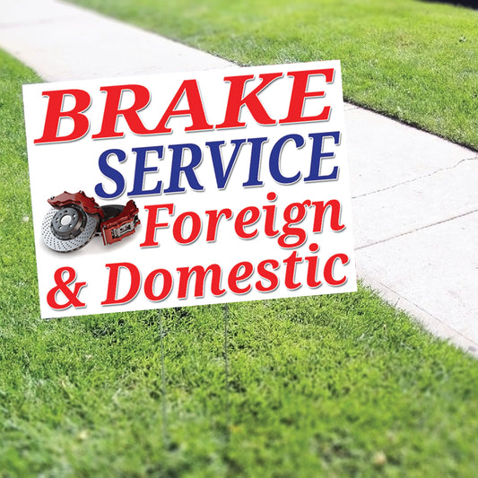 Brake Service Coroplast Yard Sign