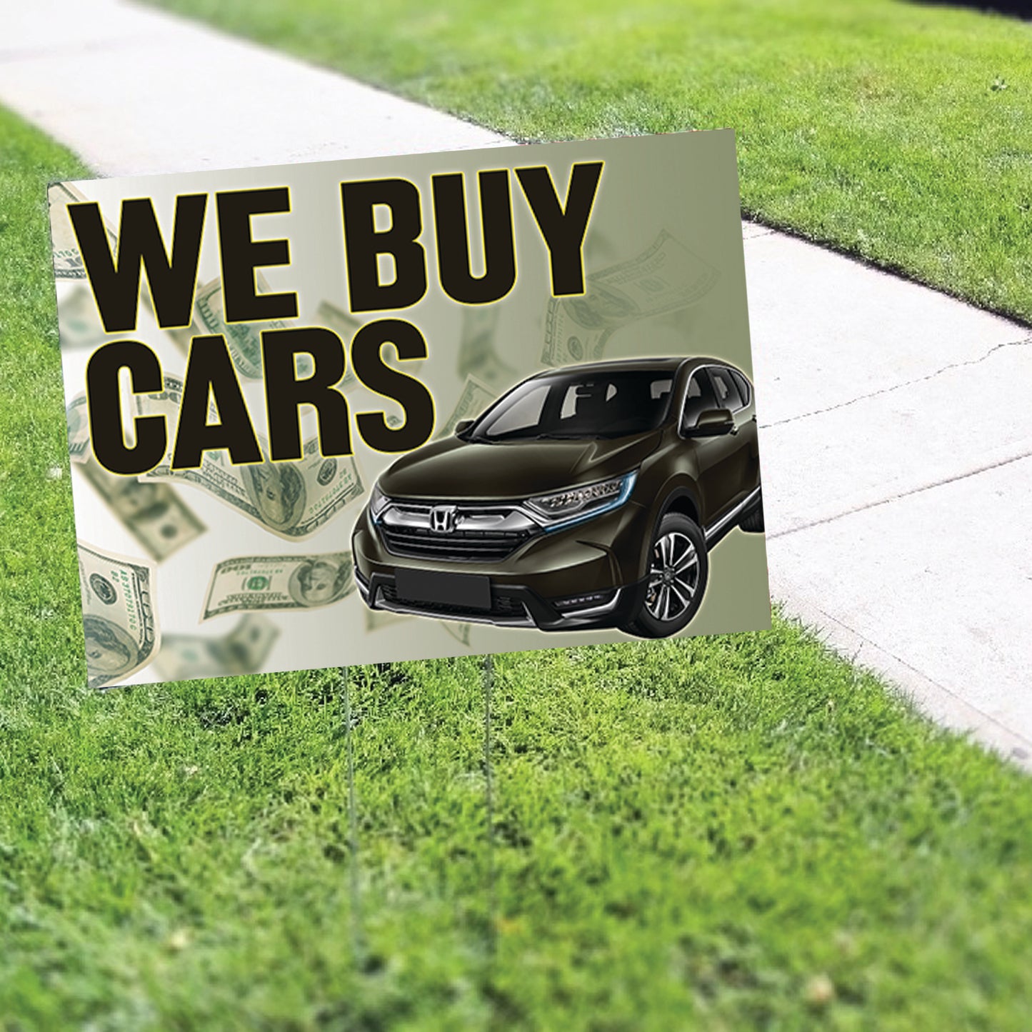 We Buy Cars Coroplast Yard Sign
