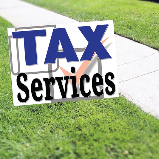 Tax Services Coroplast Yard Sign