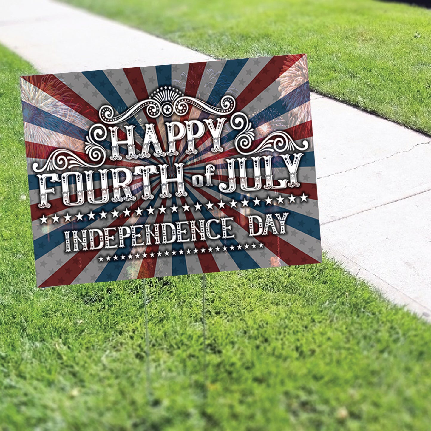 Happy Independence Day Coroplast Yard Sign
