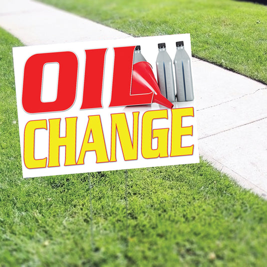 Oil Change Service Coroplast Yard Sign