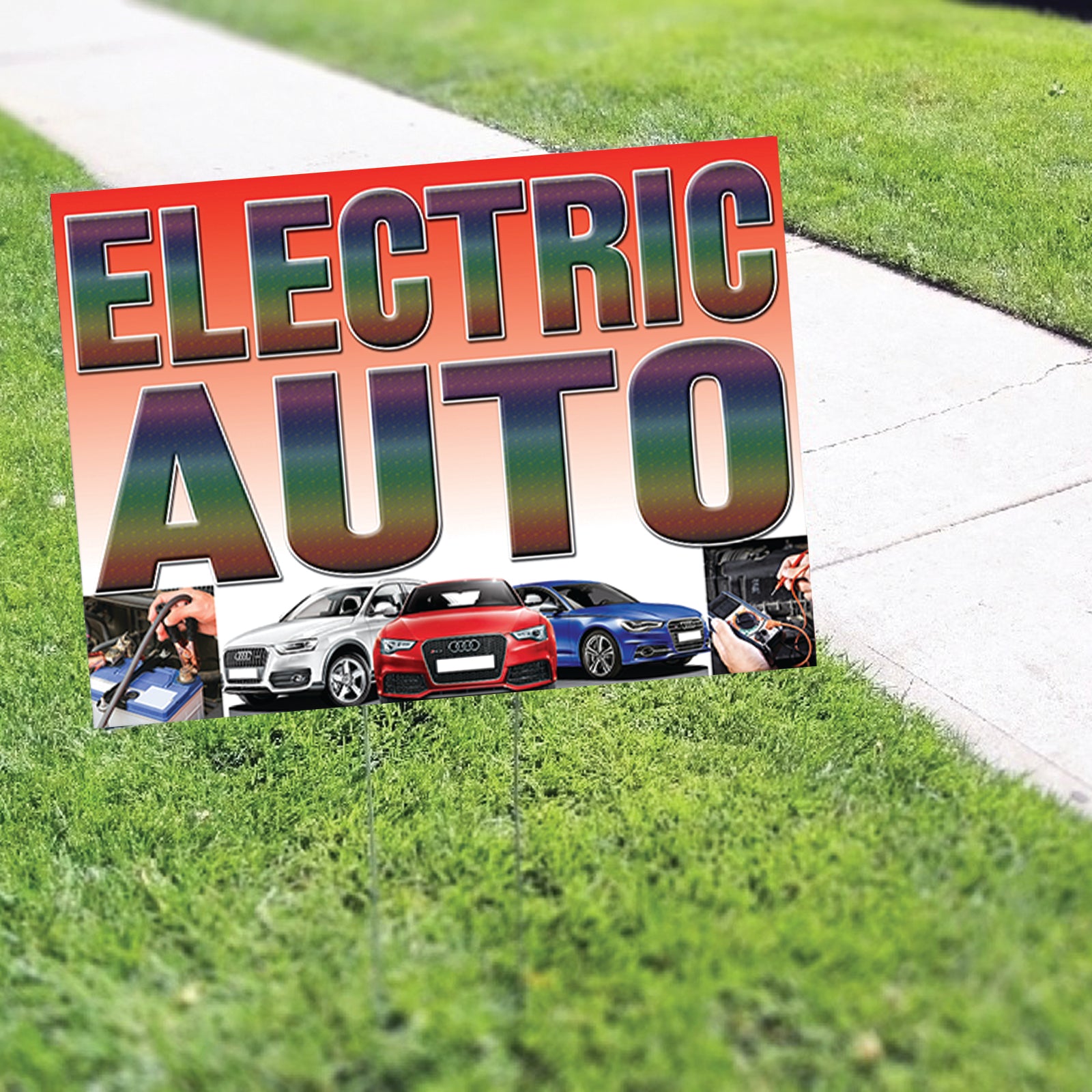 Electric Auto Coroplast Yard Sign