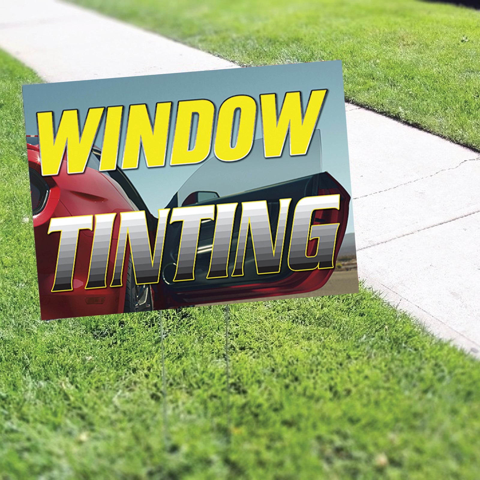 Window Tint Sign Advertisement Window Tinting Coroplast Yard Sign – Sign Fever