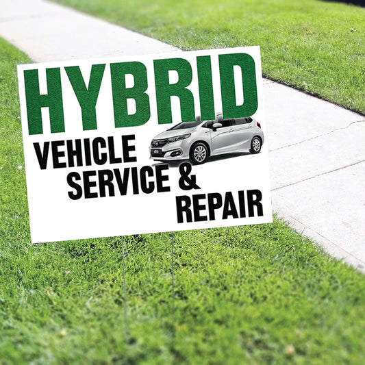 Hybrid Vehicle Service & Repair Coroplast Yard Sign
