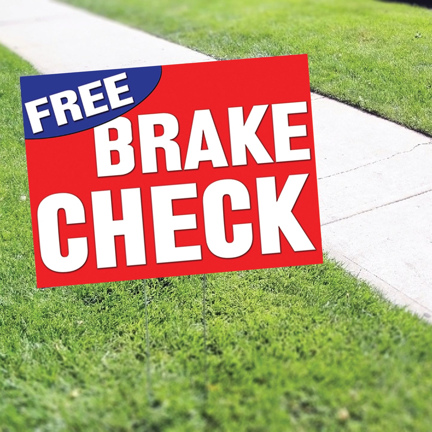 Free Brake Check Coroplast Yard Sign