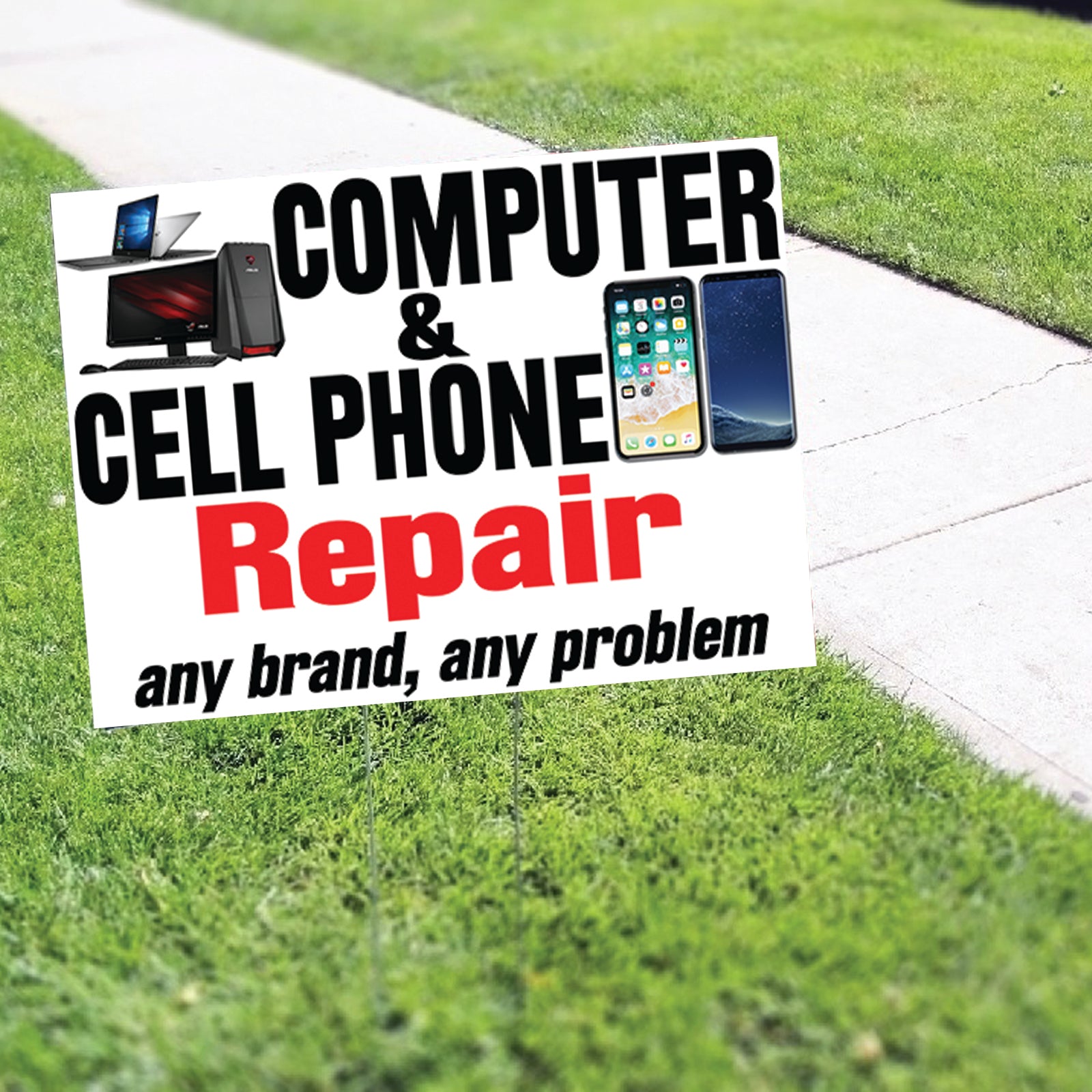 Computer & Cell Phone Repair Coroplast Yard Sign