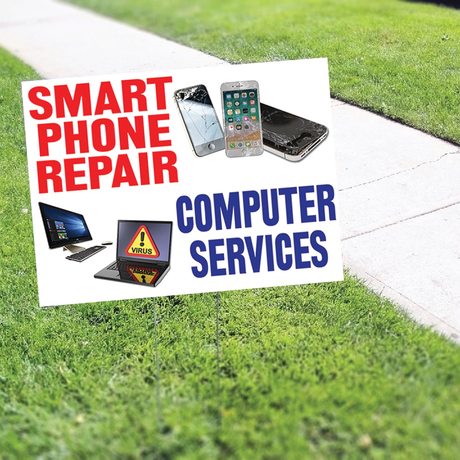 Smart Phone Repair Computer Services Coroplast Yard Sign – Sign Fever