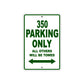 350 Motorcycle Parking Only All Others Will Be Towed Sign Plate