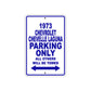 3 Chevrolet Chevelle Laguna Car Parking Only All Others Will Be Towed Metal Sign Plate