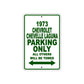3 Chevrolet Chevelle Laguna Car Parking Only All Others Will Be Towed Sign Plate