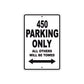 450 Motorcycle Parking Only All Others Will Be Towed Metal Sign  