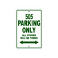 505 Motorcycle Parking Only All Others Will Be Towed Sign Plate