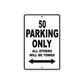 50 Motorcycle Parking Only All Others Will Be Towed Metal Sign  