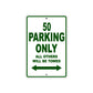 50 Motorcycle Parking Only All Others Will Be Towed Sign Plate