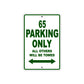 65 Motorcycle Parking Only All Others Will Be Towed Sign Plate