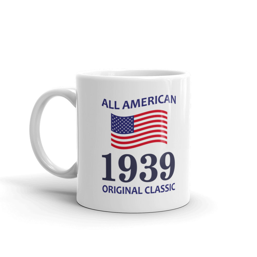 80th Birthday Gifts 1939 All American Original Classic Patriotic Coffee Cup