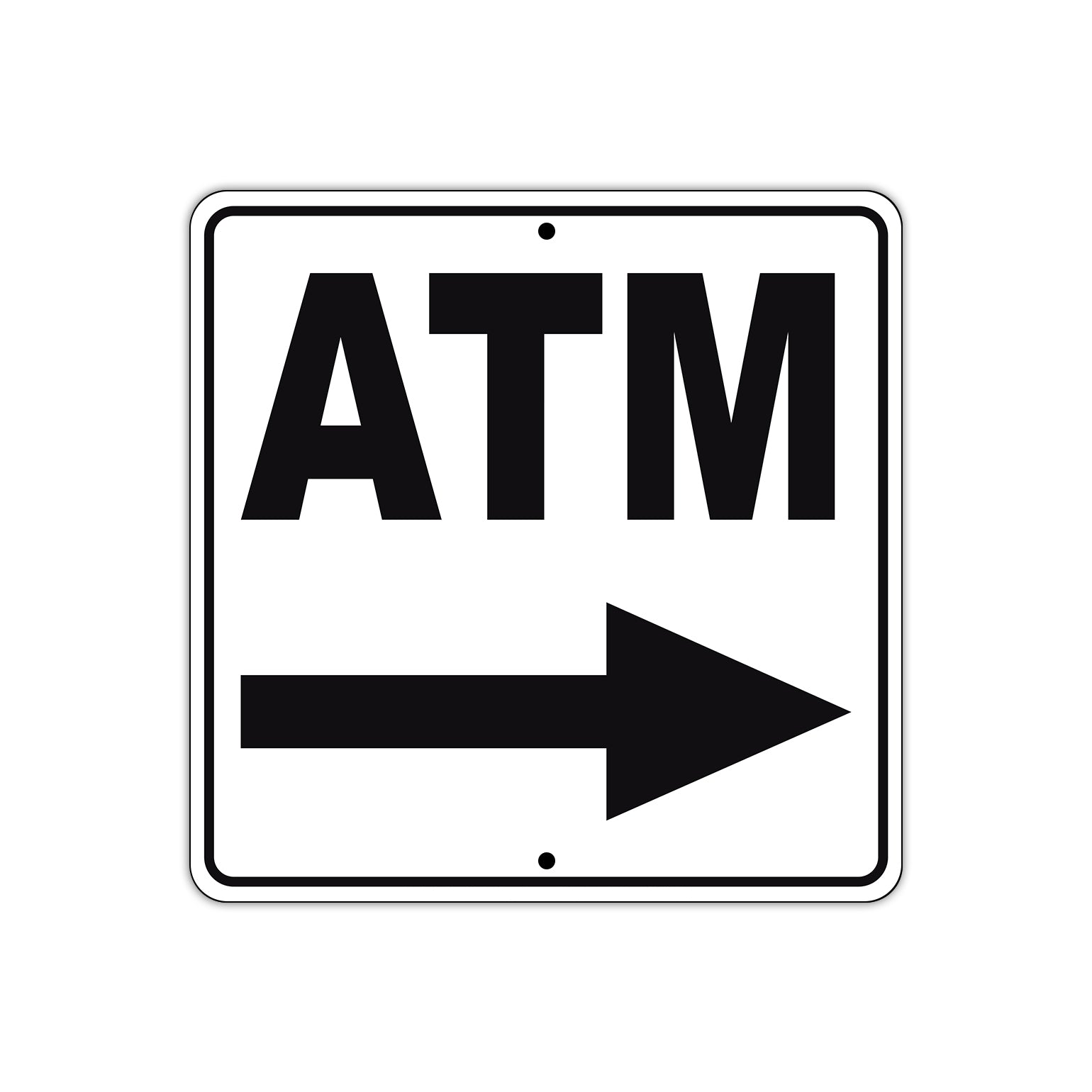 ATM Right Side ATM Directional Metal Sign  