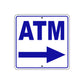 ATM Right Side ATM Directional Metal Sign Plate