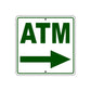 ATM Right Side ATM Directional sign Plate