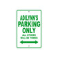 Adilynn's Name Parking Only All Others Will Be Towed Metal Sign Plate