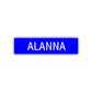 Alanna Street Metal Sign Plate