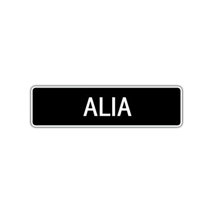 Alia Street Metal Sign 