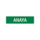 Anaya Street Sign Plate