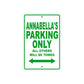 Annabella's Name Parking Only All Others Will Be Towed Metal Sign Plate