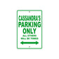 Cassandra's Name Parking Only All Others Will Be Towed Metal Sign Plate