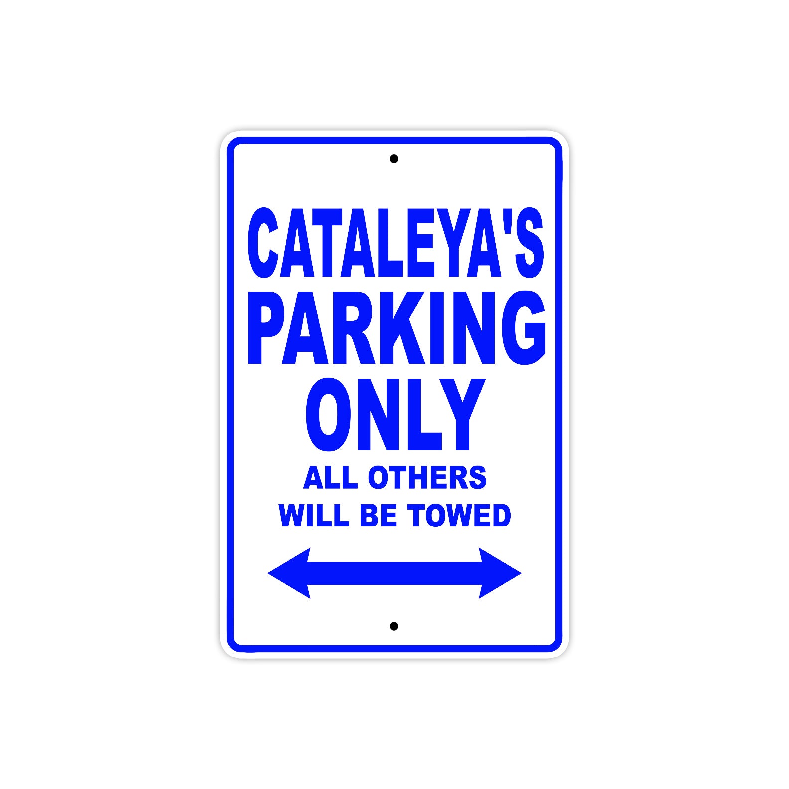 Cataleya's Name Parking Only All Others Will Be Towed Metal Sign  