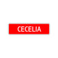 Cecelia Street Sign