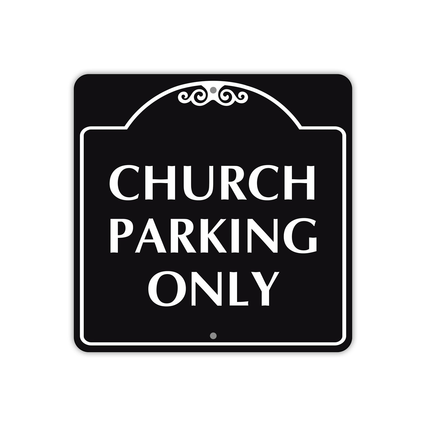 Church Parking Only Square Aluminum Metal Sign Plate