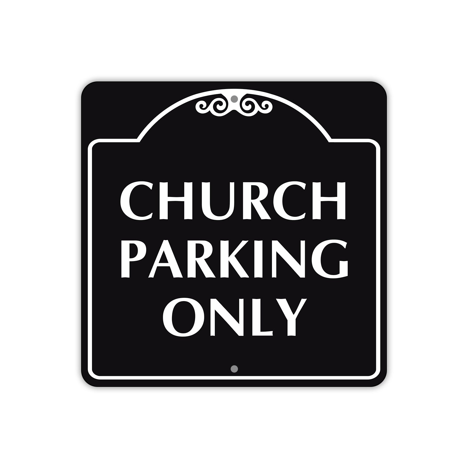 Church Parking Only Square Aluminum Metal Sign Plate