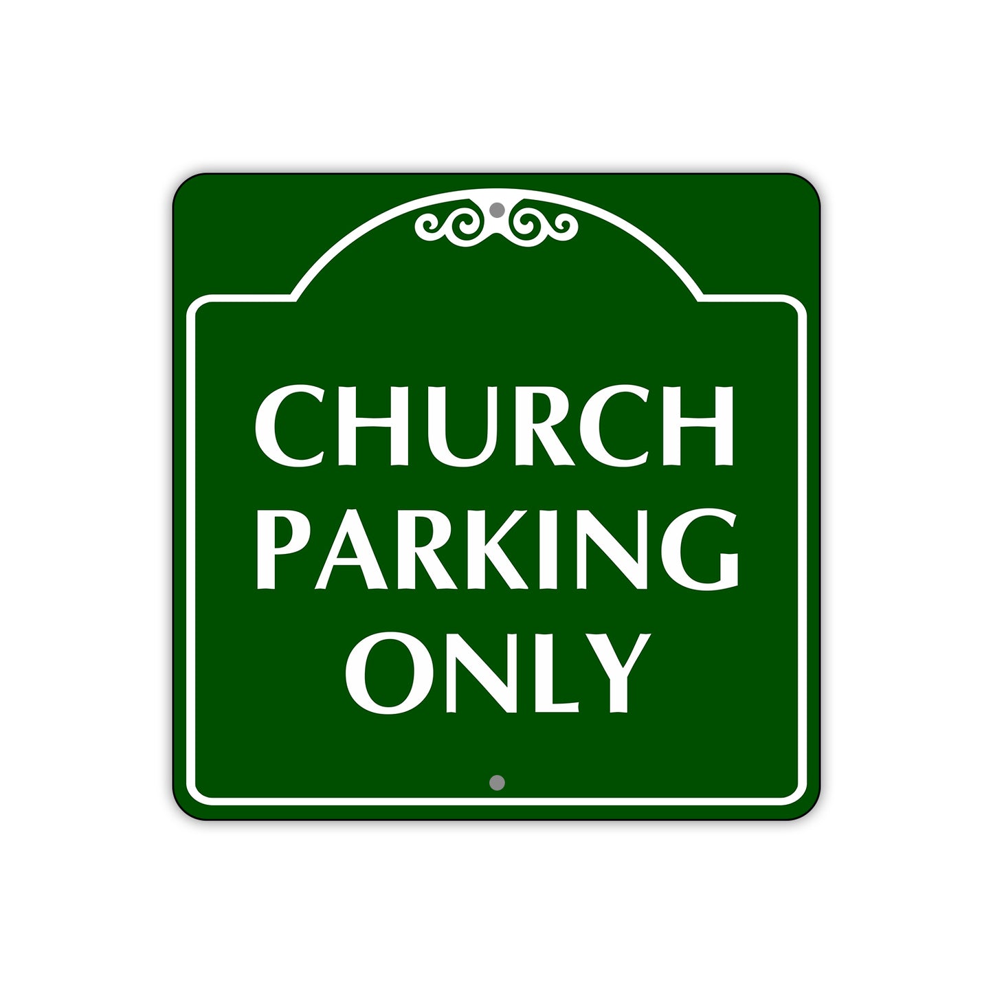 Church Parking Only Square Metal Sign
