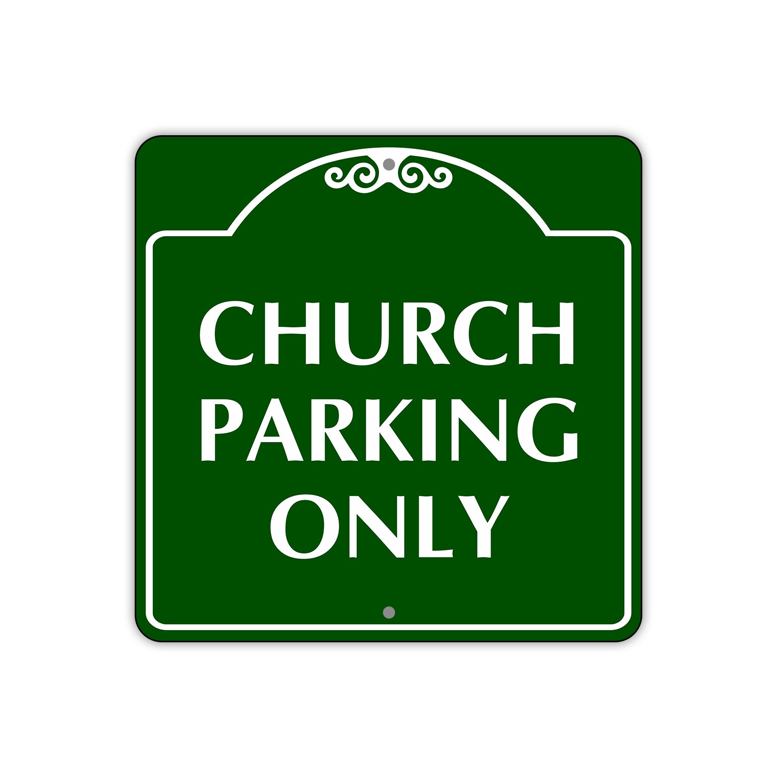 Church Parking Only Square Metal Sign