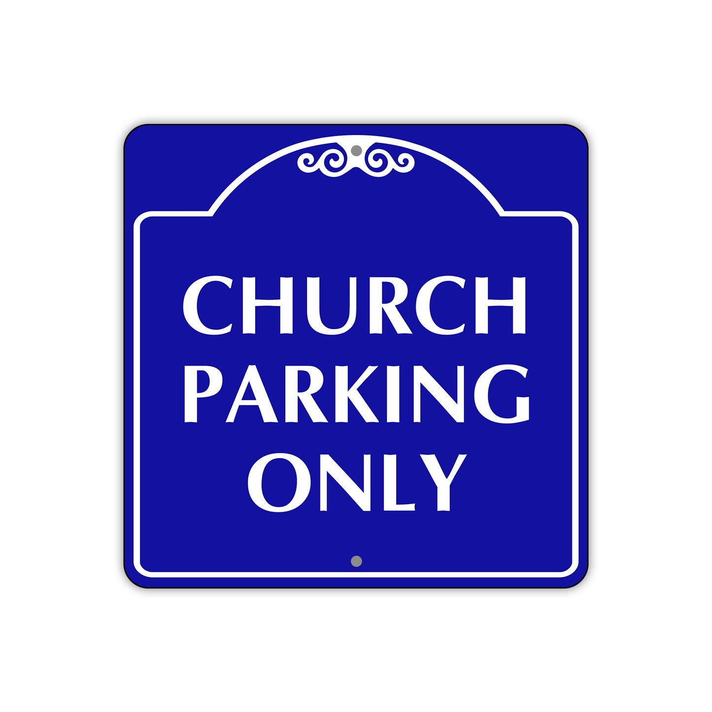 Church Parking Only Square Metal Sign Plate