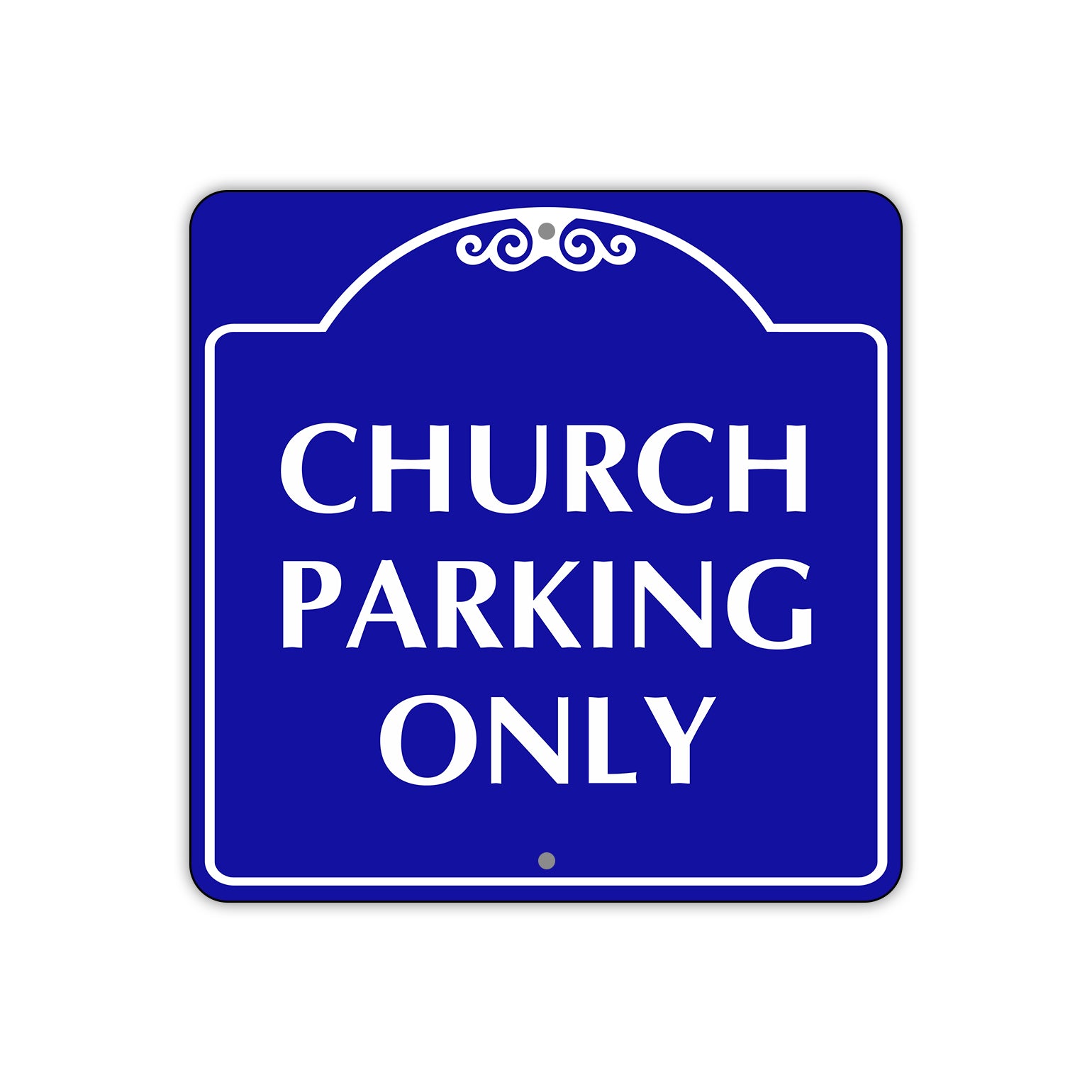 Church Parking Only Square Metal Sign Plate