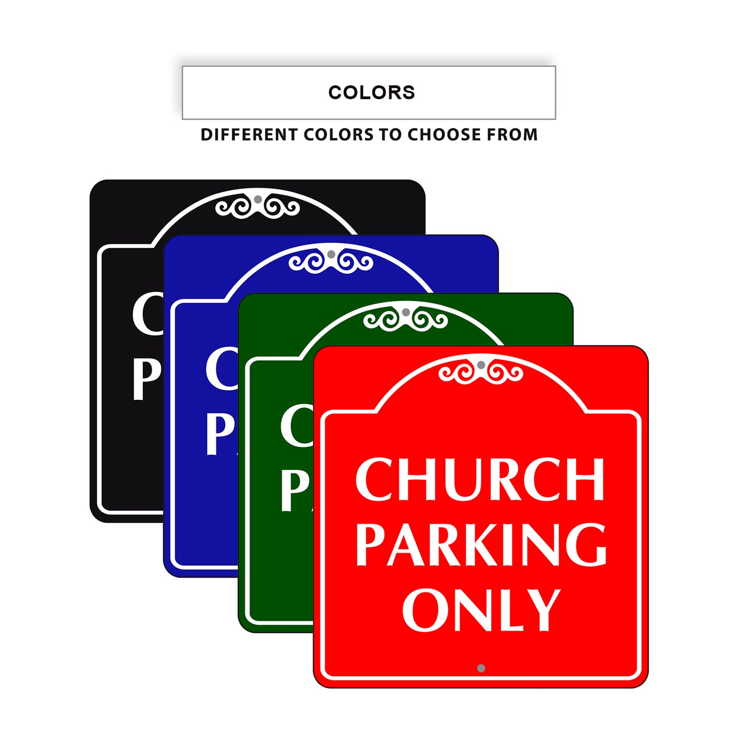 Church Parking Only Square Signs
