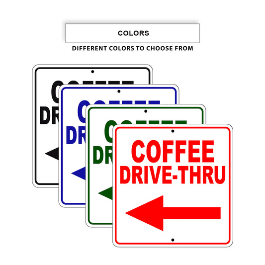 Coffee Drive-Thru Left Side Directional Signs