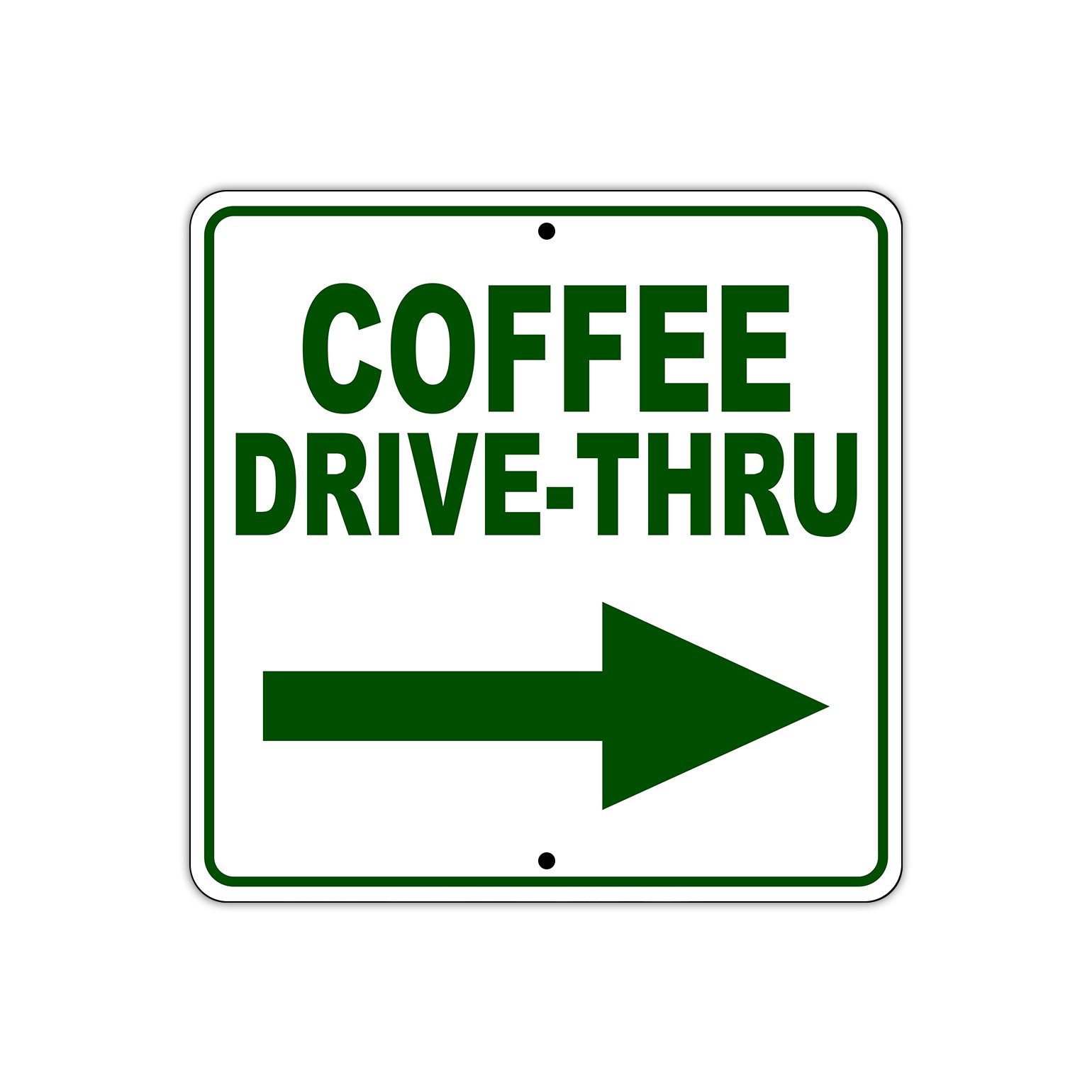 Coffee Drive-Thru Right Side Directional Sign Plate