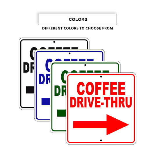 Coffee Drive-Thru Right Side Directional Signs