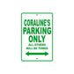 Coraline's Name Parking Only All Others Will Be Towed Metal Sign Plate