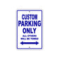 Custom Parking Only Sign Reserved Parking Personalized Name Metal Sign Plate