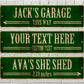 Custom Street Sign Jack's Garage This Way Sign Plate